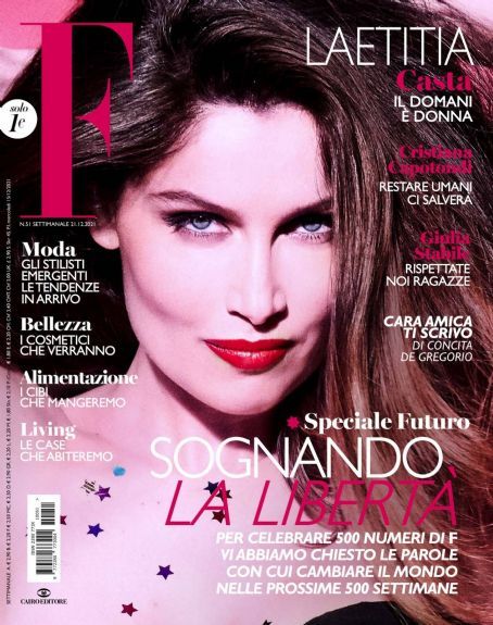 Laetitia Casta, F Magazine Magazine 21 December 2021 Cover Photo - Italy