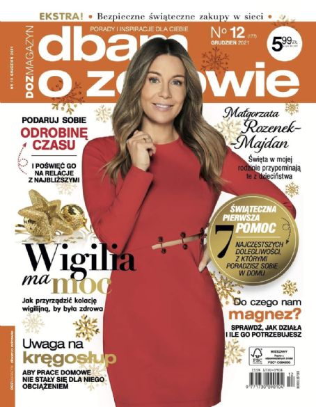 Malgorzata Rozenek Dbam O Zdrowie Magazine December 2021 Cover Photo