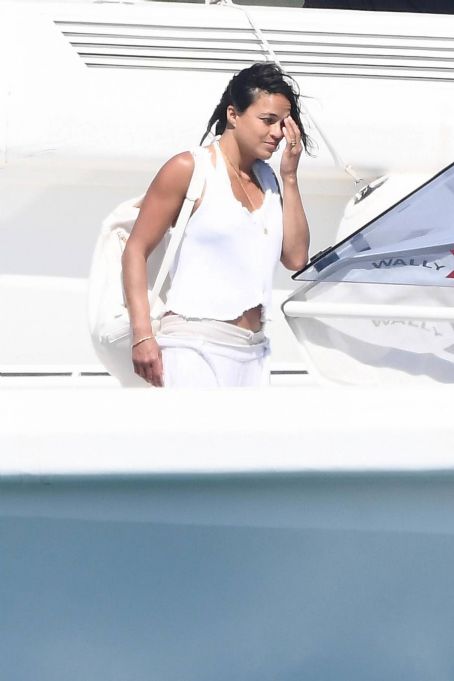 Michelle Rodriguez – Enjoying holidays on a yacht in Porto Cervo