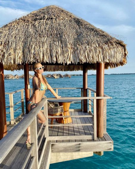 Paris Hilton – In a bikini On holiday at Four Seasons – Bora Bora