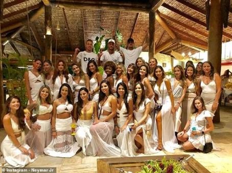 Neymar enjoyed a white party as he closed the book on 2018 on Monday night