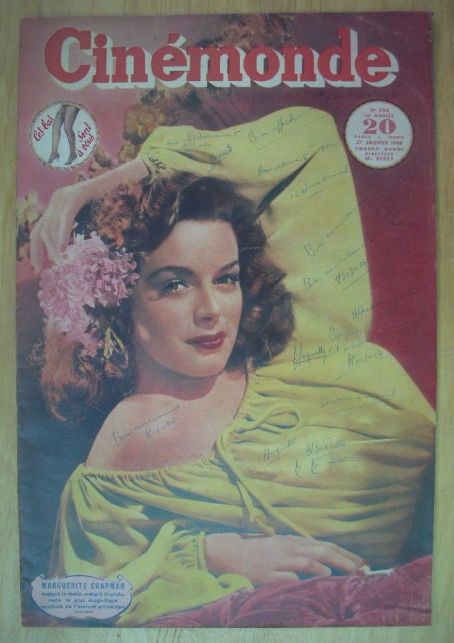 Marguerite Chapman, Cinemonde Magazine 27 January 1948 Cover Photo - France