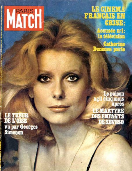 Catherine Deneuve, Paris Match Magazine 31 December 1976 Cover Photo ...