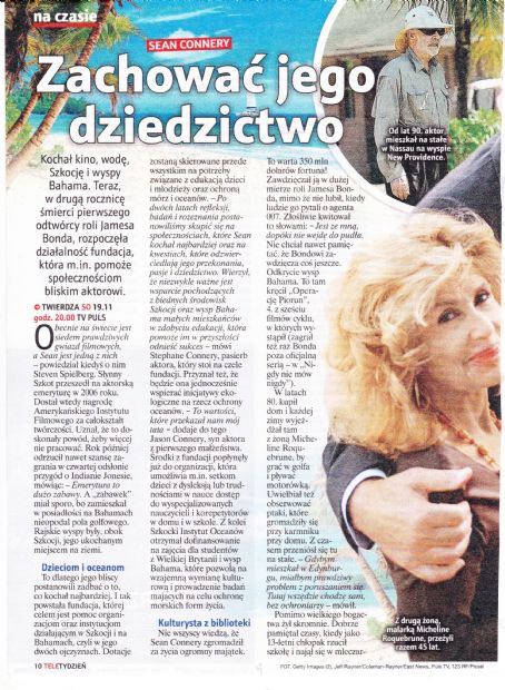 Sean Connery - Tele Tydzień Magazine Pictorial [Poland] (18 November 2022)