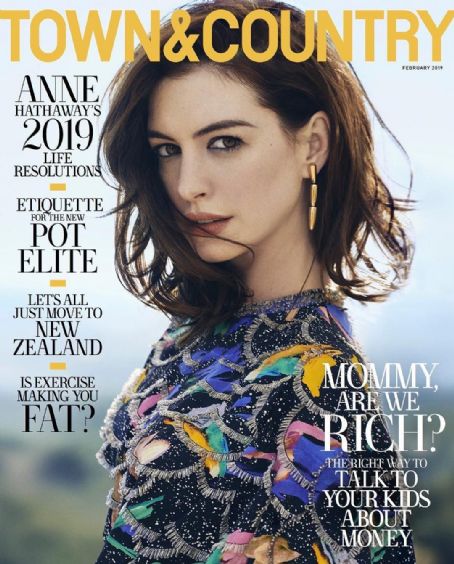 Anne Hathaway, Town & Country Magazine February 2019 Cover Photo ...