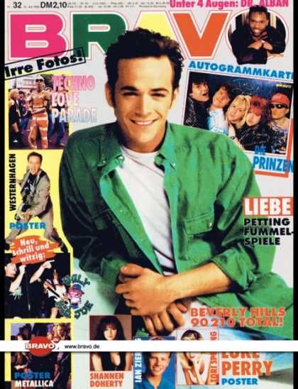 Luke Perry, Bravo Magazine 30 July 1992 Cover Photo - Germany