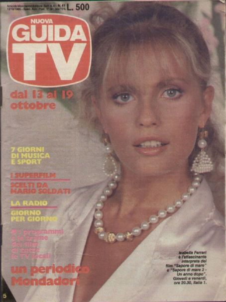 Isabella Ferrari - Guida TV Magazine Cover [Italy] (13 October 1985)