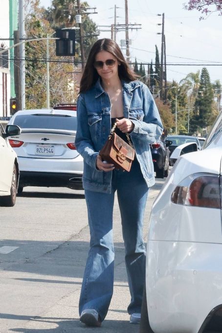 Nina Dobrev – On a walk with a friend after lunch in Los Angeles