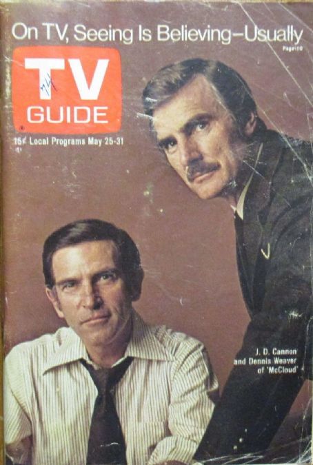 Dennis Weaver, J.D. Cannon, TV Guide Magazine 25 May 1974 Cover Photo ...