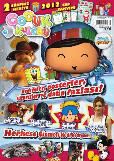 Sinem Kobal, Kanal D Cocuk Kulubu Magazine January 2012 Cover Photo ...