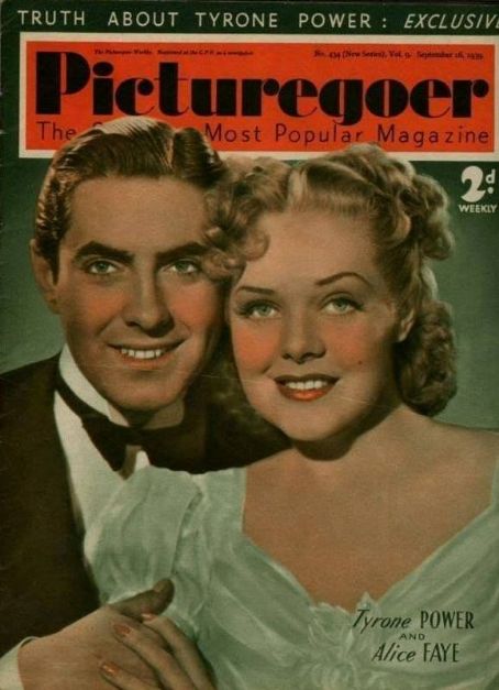 Alice Faye, Tyrone Power, Tyrone Power and Alice Faye, Picturegoer ...