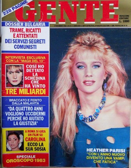 Heather Parisi, Gente Magazine 17 December 1982 Cover Photo - Italy