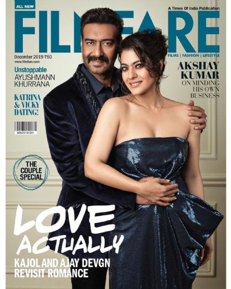 454px x 568px - Ajay Devgn, Kajol, Kajol and Ajay Devgan, Filmfare Magazine December 2019  Cover Photo - India
