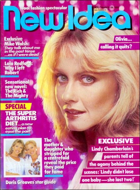 Olivia Newton-John, New Idea Magazine 29 March 1986 Cover Photo - Australia