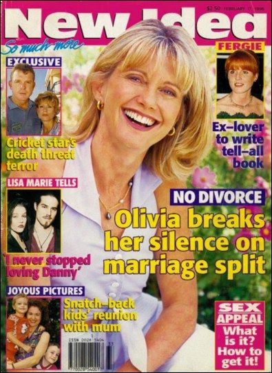 Olivia Newton John New Idea Magazine 17 February 1996 Cover Photo