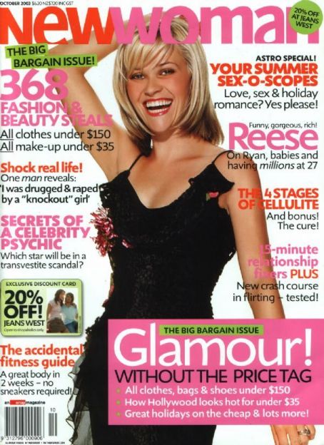 Reese Witherspoon, New Woman Magazine October 2003 Cover Photo - New ...