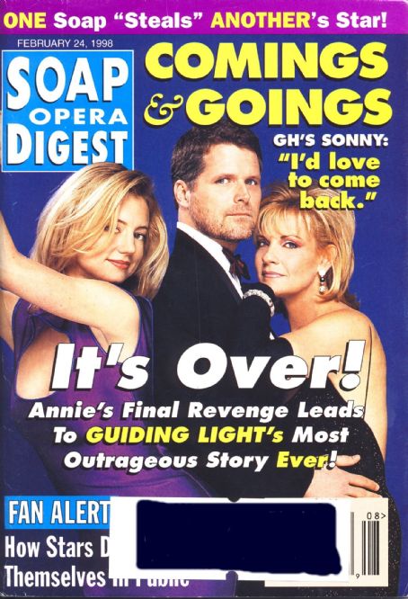 Cynthia Watros, Robert Newman, Kim Zimmer - Soap Opera Digest Magazine Cover [United States] (24 February 1998)