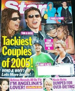 Tom Cruise Katie Holmes Britney Spears Kevin Federline Britney Spears And Kevin Federline Katie Holmes And Tom Cruise Star Magazine 26 December 2005 Cover Photo United States