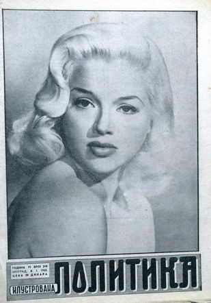 Diana Dors - Ilustrovana Politika Magazine [Yugoslavia (Serbia and Montenegro)] (8 January 1963)