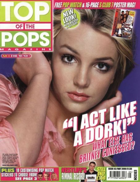 Britney Spears, Top of the Pops Magazine May 2000 Cover Photo - United ...