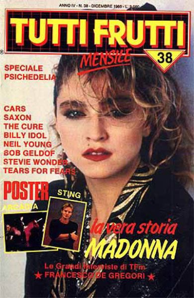 Madonna, Tutti Frutti Magazine December 1985 Cover Photo - Italy