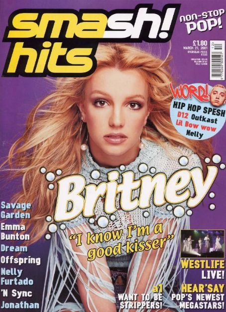 Britney Spears, Smash Hits Magazine 21 March 2001 Cover Photo - Australia