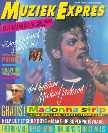 Michael Jackson, Muziek Expres Magazine 1987 Cover Photo - Netherlands