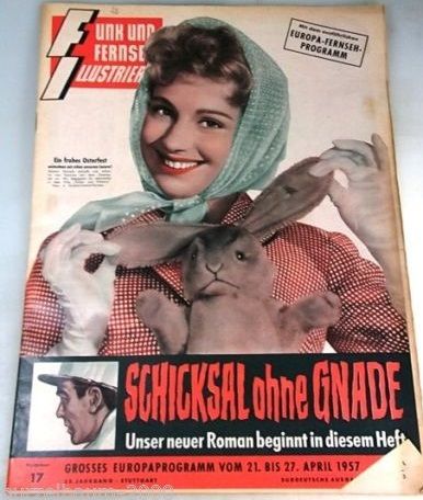 Johanna von Koczian - Funk und Fernseh Illustrierte Magazine Cover [West Germany] (21 April 1957)