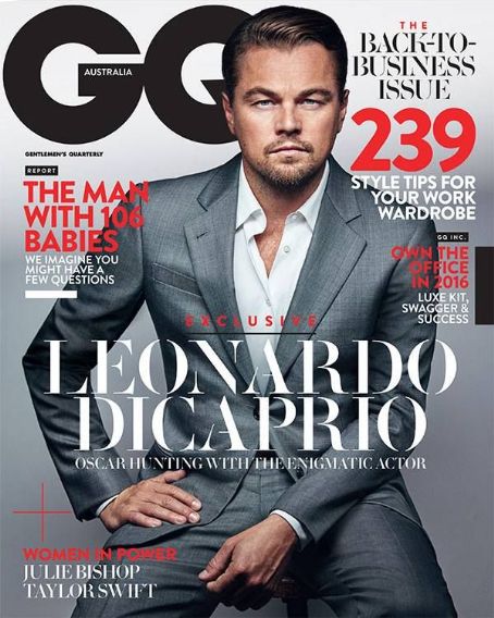 Leonardo DiCaprio, GQ Magazine February 2016 Cover Photo - Australia