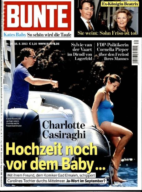 Charlotte Casiraghi Gad Elmaleh Charlotte Casiraghi And Gad Elmaleh Bunte Magazine 15 August 2013 Cover Photo Germany