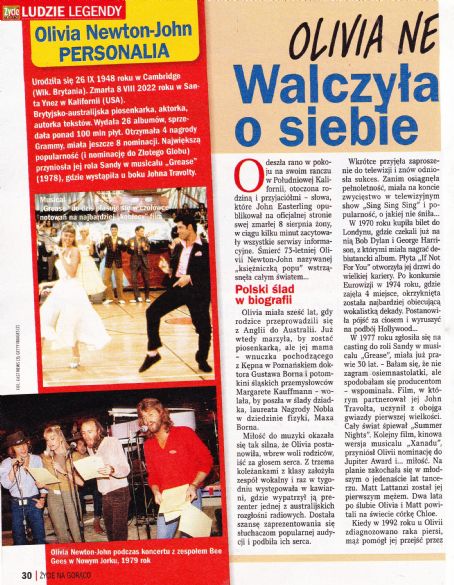 Olivia Newton-John - Zycie na goraco Magazine Pictorial [Poland] (18 August 2022)