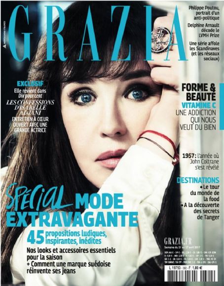 Isabelle Adjani, Grazia Magazine 21 April 2017 Cover Photo - France