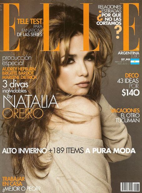 Natalia Oreiro, Elle Magazine July 2008 Cover Photo - Argentina
