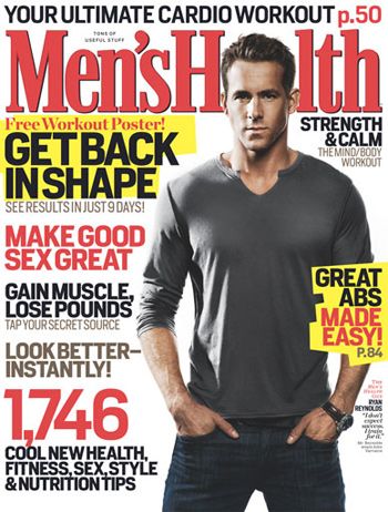 Ryan Reynolds, Men's Health Magazine March 2009 Cover Photo - United States