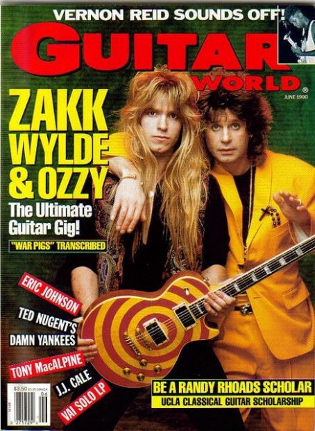 Ozzy Osbourne, Zakk Wylde, Guitar World Magazine June 1990 Cover Photo ...