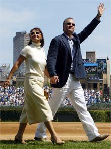 Ryne & wife Margaret at Wrigley Field for the retirement of his number 23