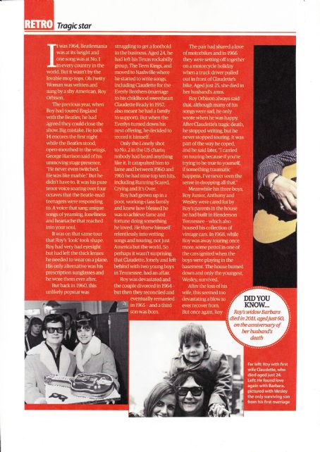 Roy Orbison - Yours Retro Magazine Pictorial [United Kingdom] (27 November 2017)