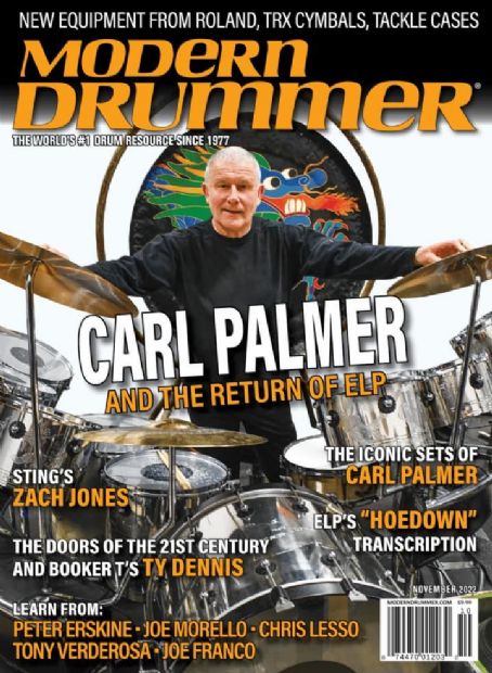 Carl Palmer - Modern Drummer Magazine Cover [United States] (November 2022)