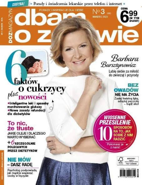 Barbara Bursztynowicz Dbam O Zdrowie Magazine March 2023 Cover Photo
