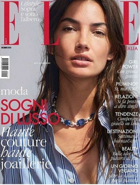 Lily Aldridge, Elle Magazine December 2016 Cover Photo - Italy