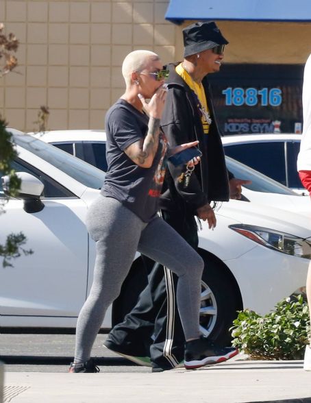Amber Rose – With Alexander AE Edwards out for lunch in Los Angeles