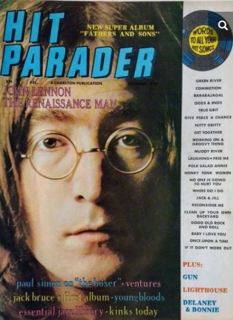 John Lennon, The Beatles, Hit Parader Magazine December 1969 Cover 