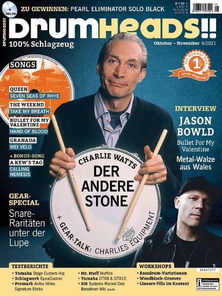Charlie Watts - DrumHeads!! Magazine Cover [Germany] (October 2021)