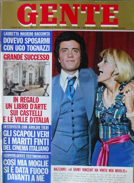 Gianni Nazzaro Nada Ovcina Gianni Nazzaro And Nada Ovcina Gente Magazine 01 July 1972 Cover Photo Italy