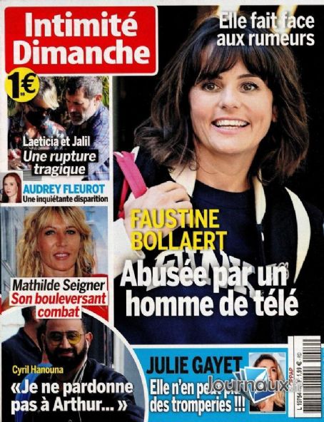 Faustine Bollaert, Intimité Dimanche Magazine 16 July 2021 Cover Photo ...