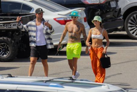 Hailey Bieber – With Justin seen at the beach in a Bronco