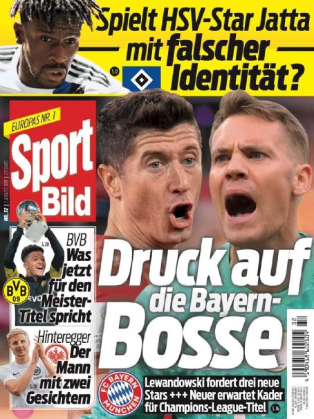Manuel Neuer, Robert Lewandowski, Sport Bild Magazine 07 August 2019 ...