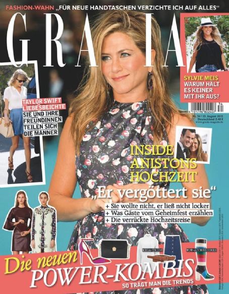 Jennifer Aniston, Grazia Magazine 13 August 2015 Cover Photo - Germany