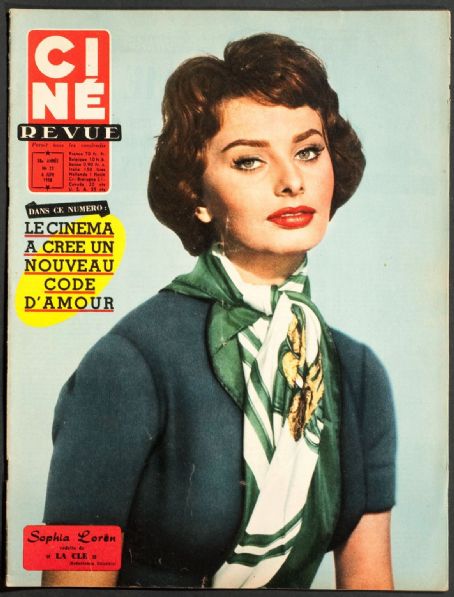 Sophia Loren, Cine Revue Magazine 06 June 1958 Cover Photo - France