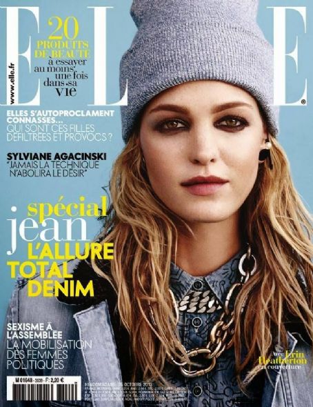 Erin Heatherton, Elle Magazine 25 October 2013 Cover Photo - France